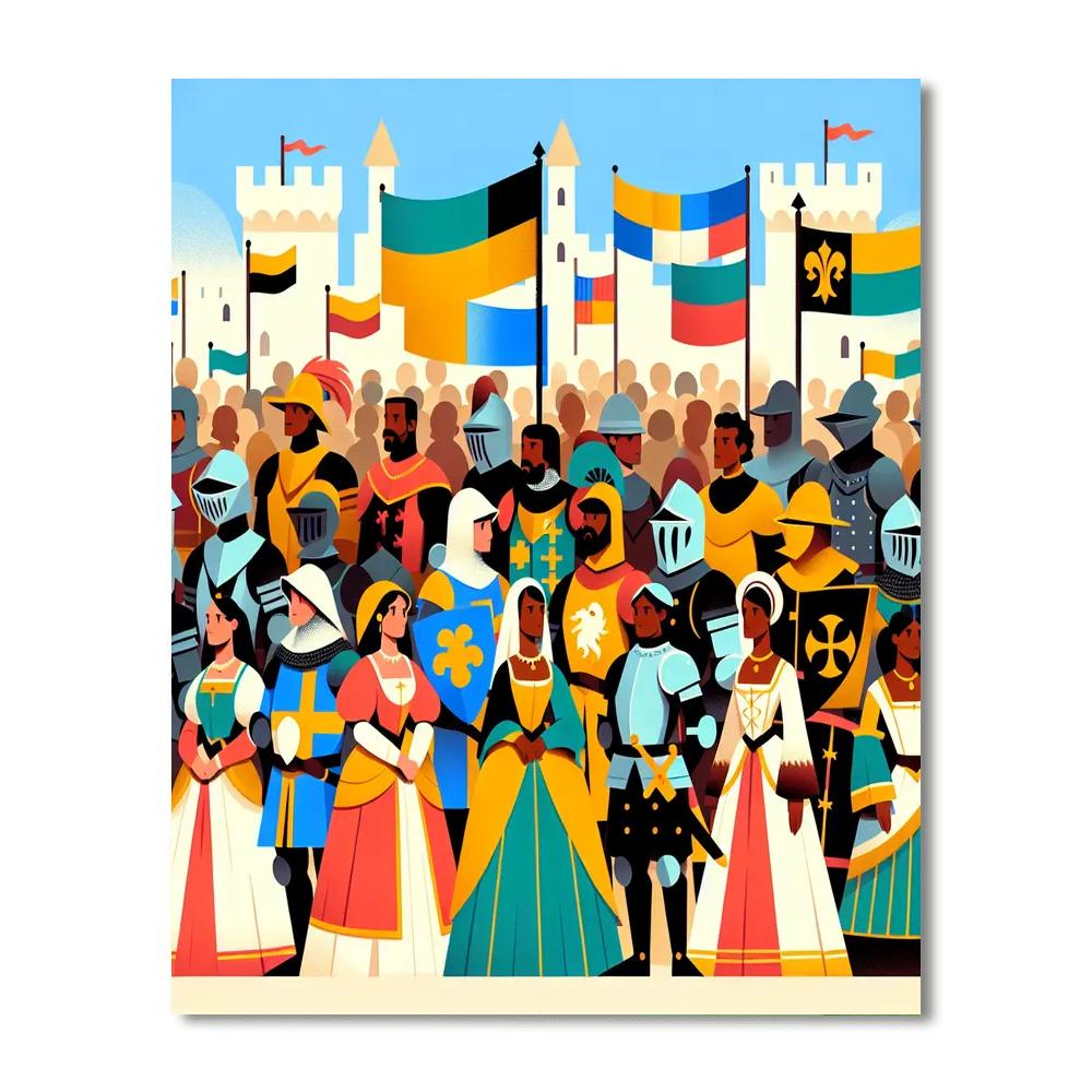 Merry Medieval Festivities Paint By Numbers Art
