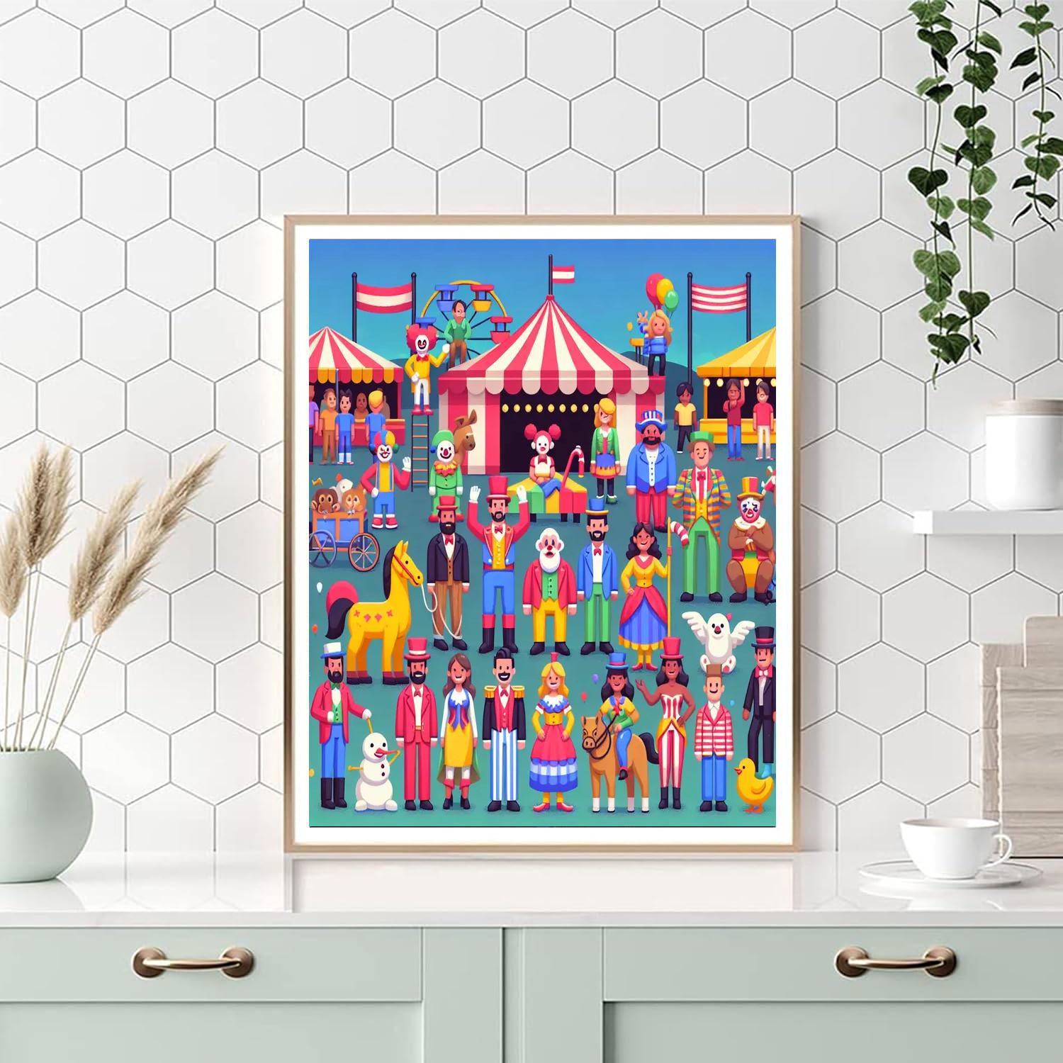 Circus Parade Extravaganza DIY Paint By Numbers