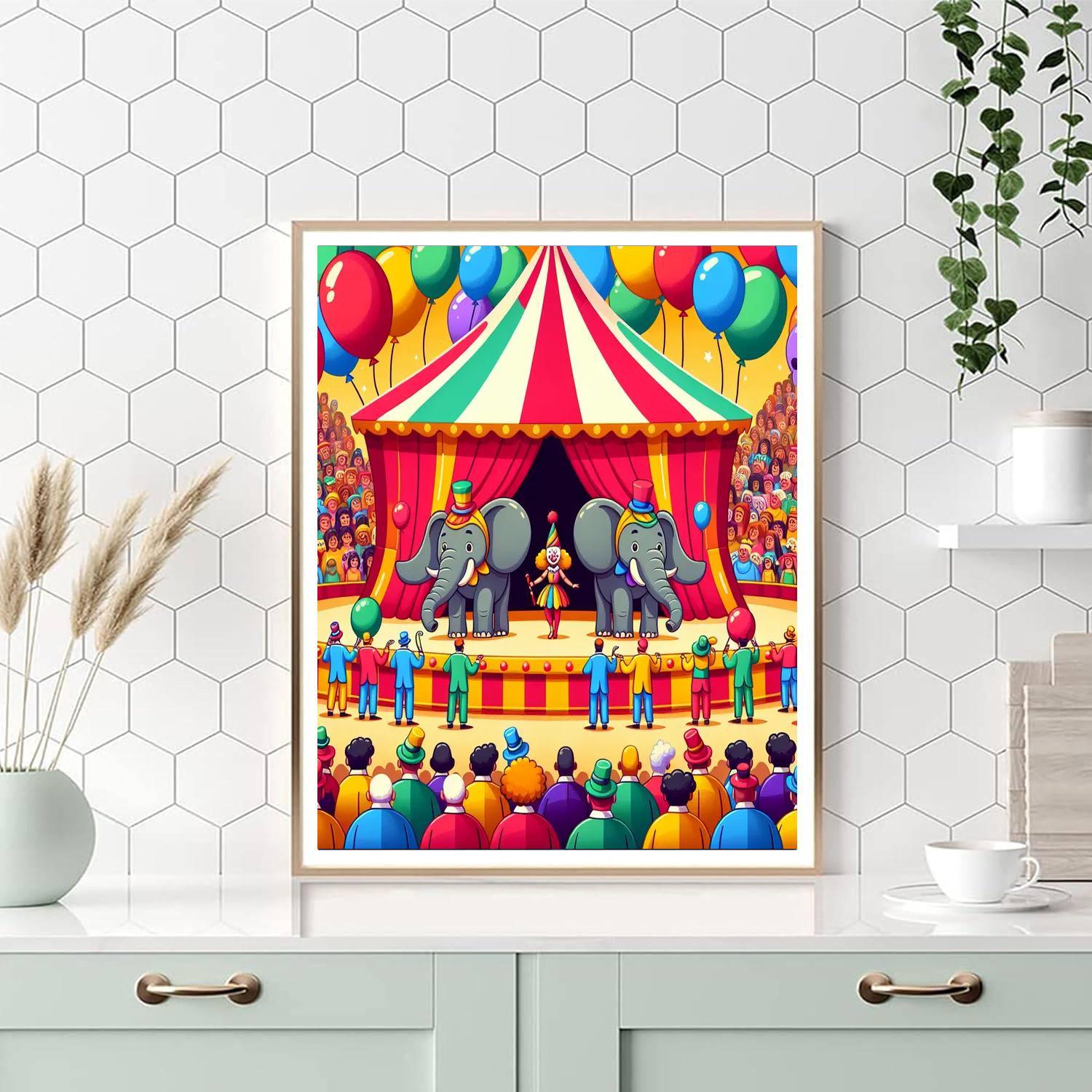 Friendly Animal Circus DIY Paint By Numbers