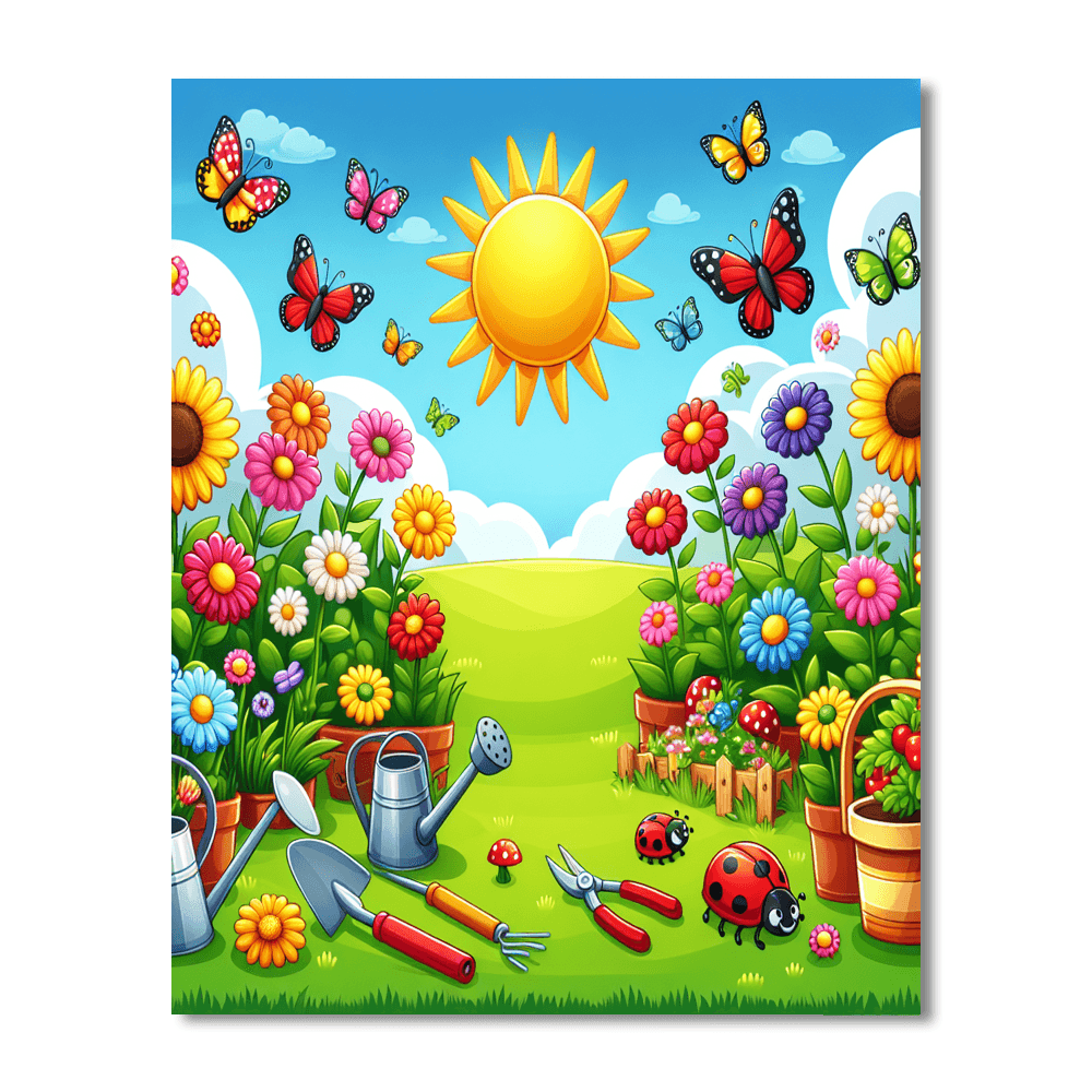 Cheerful Gardening Kit Number Painting