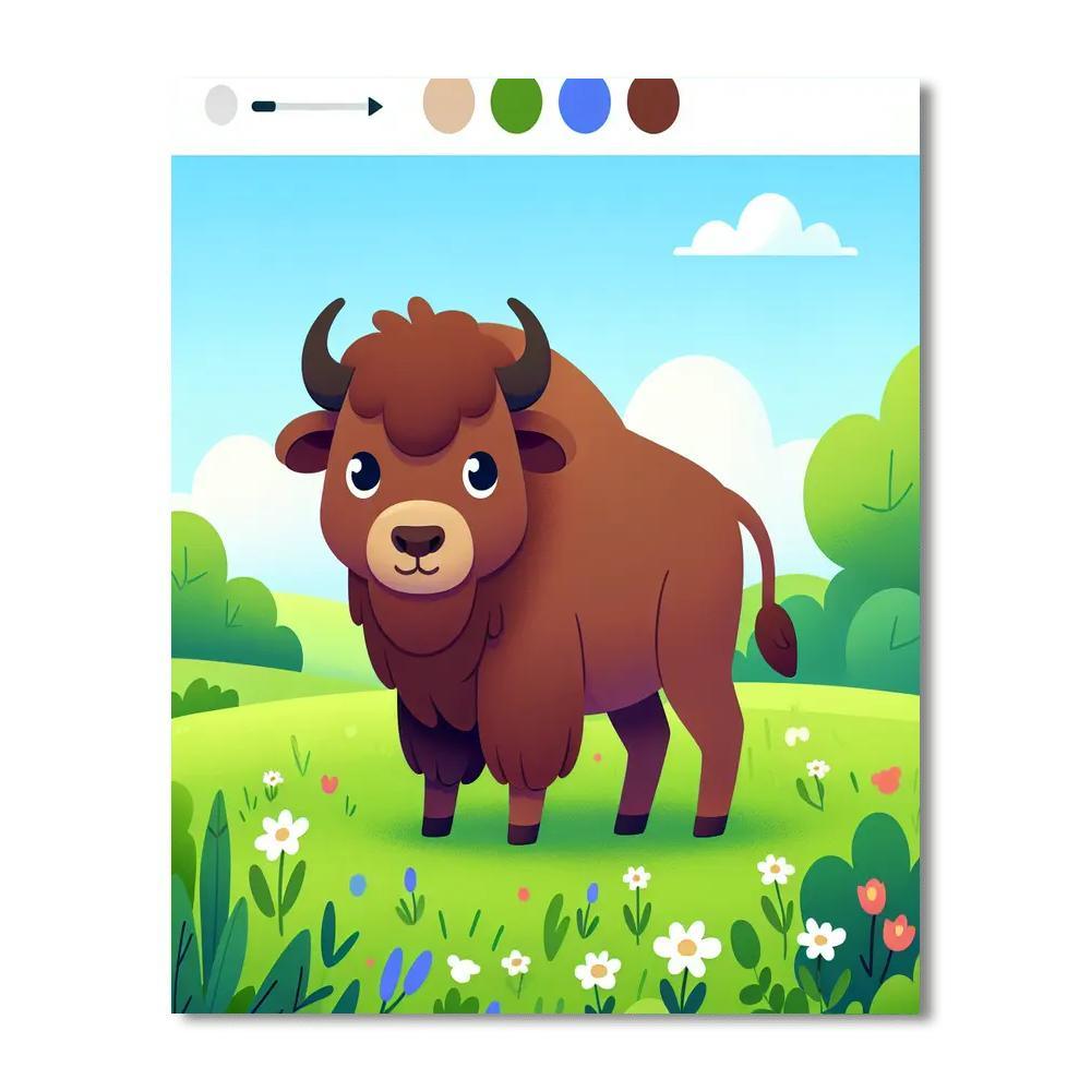 Curious Bison Paint By Numbers Art