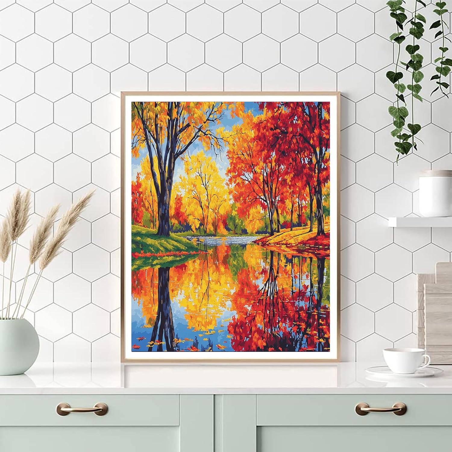 Claude Monet Inspired Captivating Reflections Of Autumn  Paint By Numbers Kits