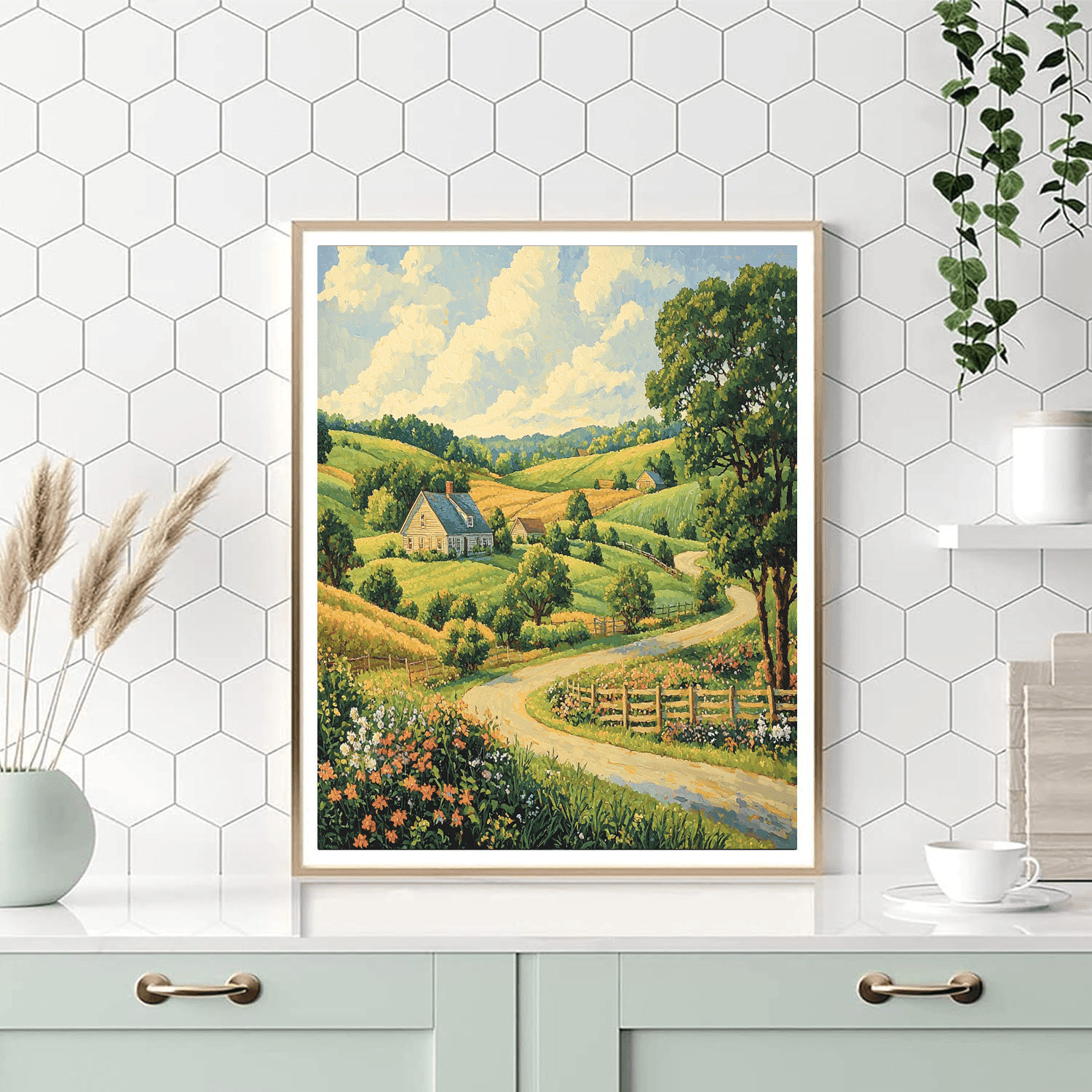 Grant Wood Inspired Rural Dreams  Paint By Numbers