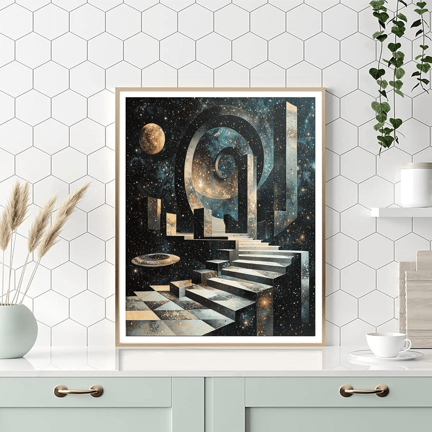M.C. Escher Inspired Galactic Patterns Symphony  Painting By Numbers Kit