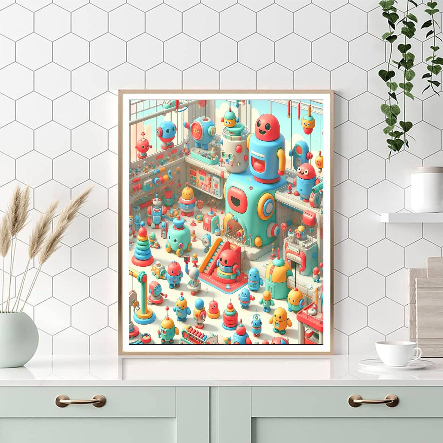 Funny Robot Factory Paint By Number