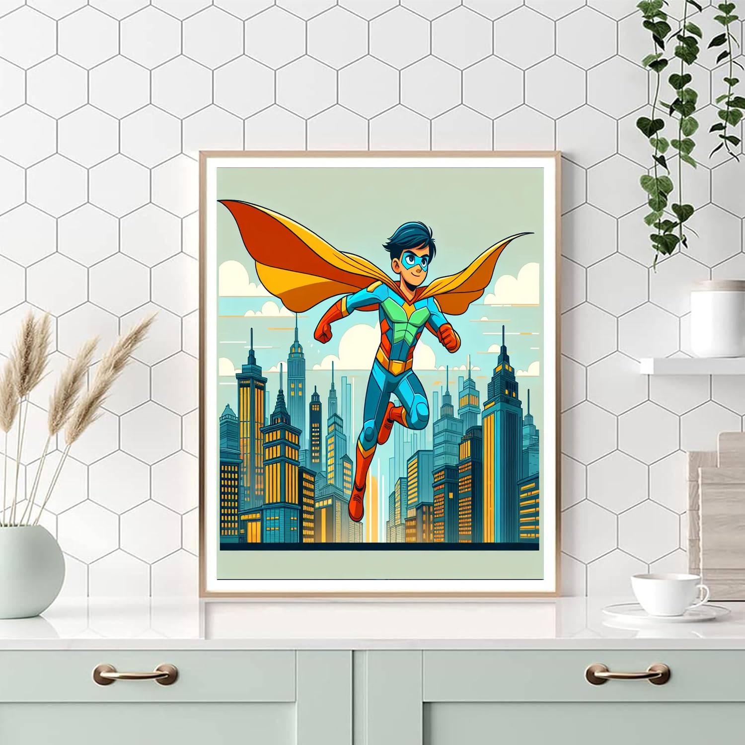 Superhero's Brave Quest Numbered Painting Kits