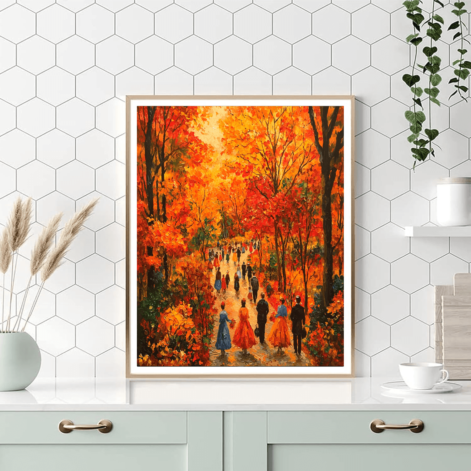 Pierre-Auguste Renoir Inspired Energetic Autumn Stroll  Painting By Numbers Kit