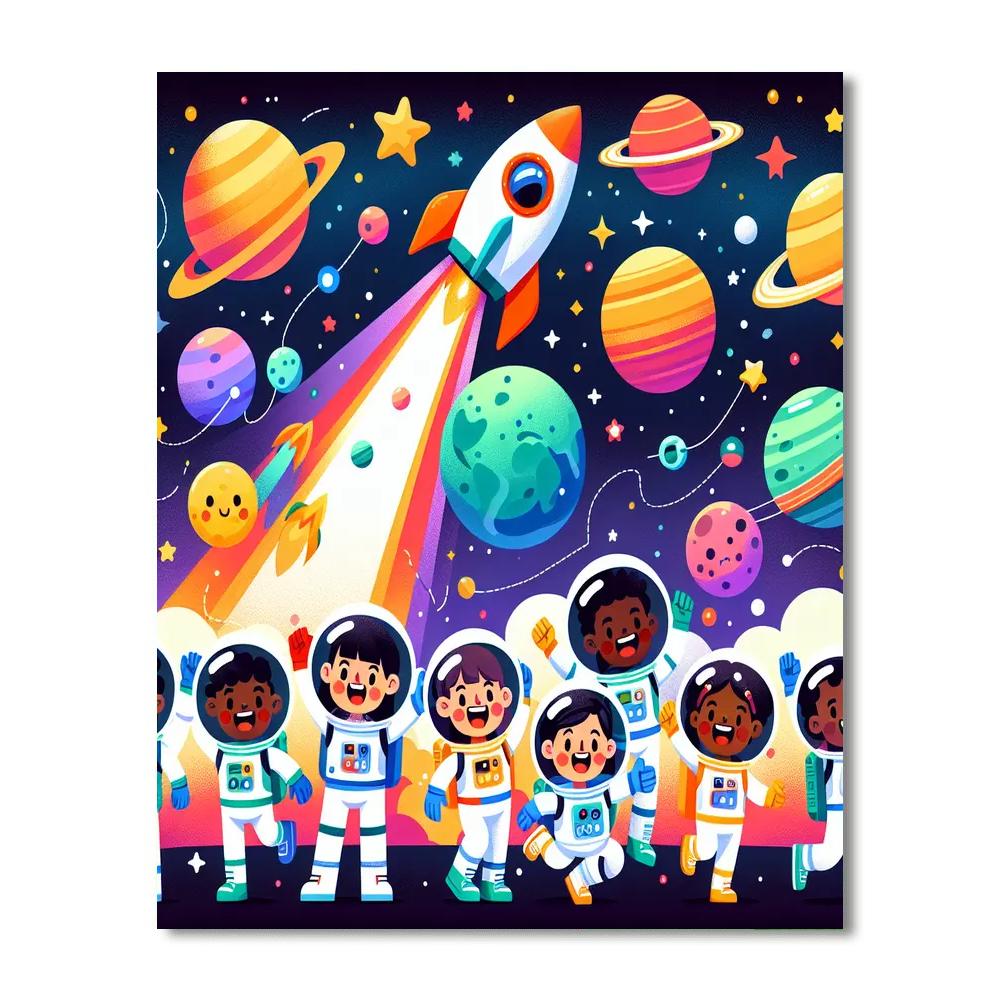 Dreamy Space Adventures Number Painting