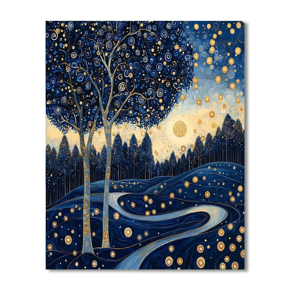 Gustav Klimt Inspired Twilight Tapestry  Paint By Numbers Art