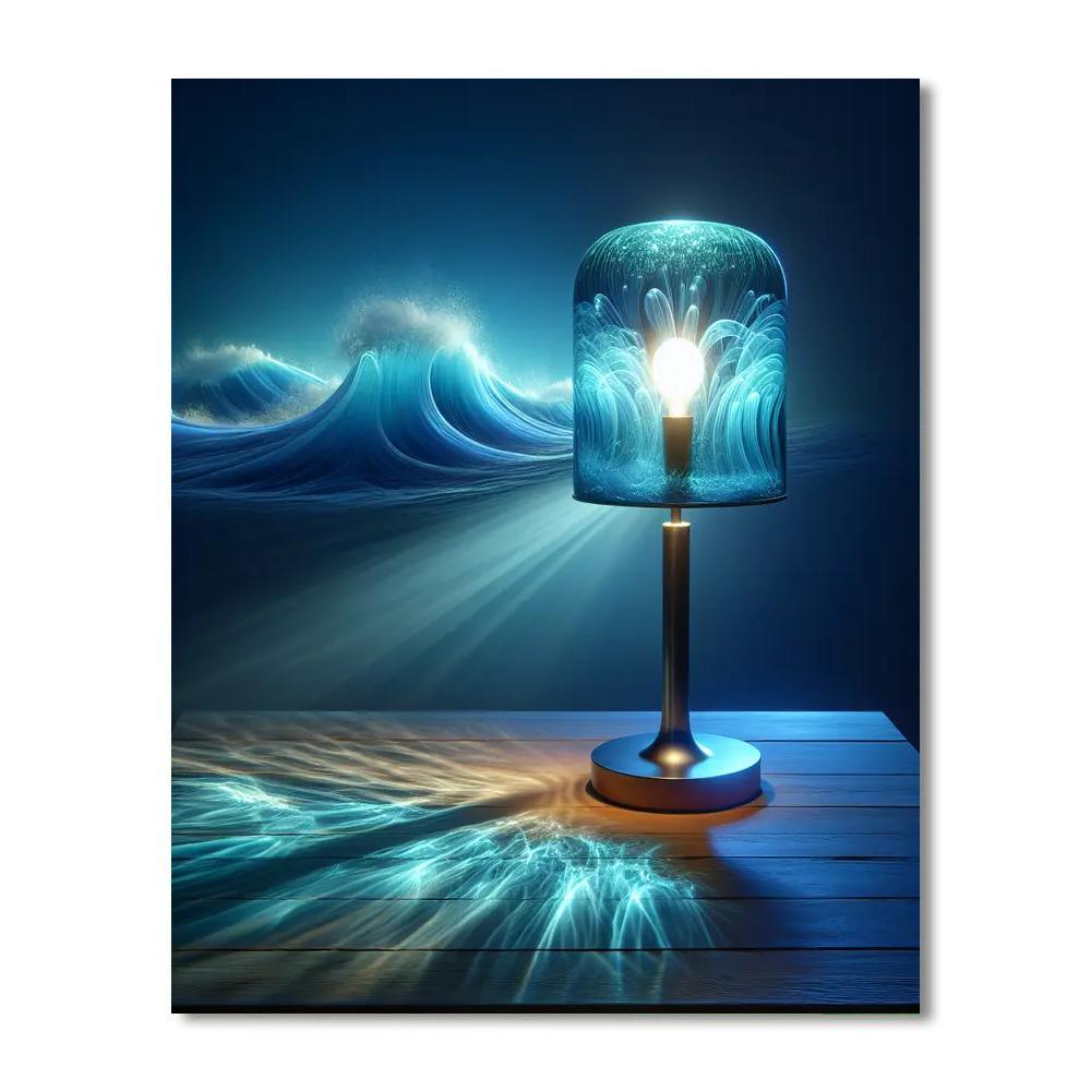 Cobalt Breeze Lamp Paint By Number