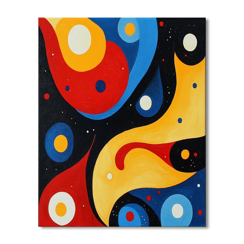 Joan Miró Inspired Dreamlike Color Symphony  Number Painting