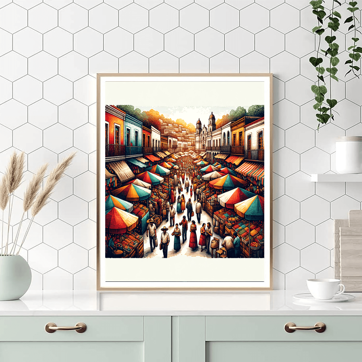 Charming Old Town Market Paint By Number