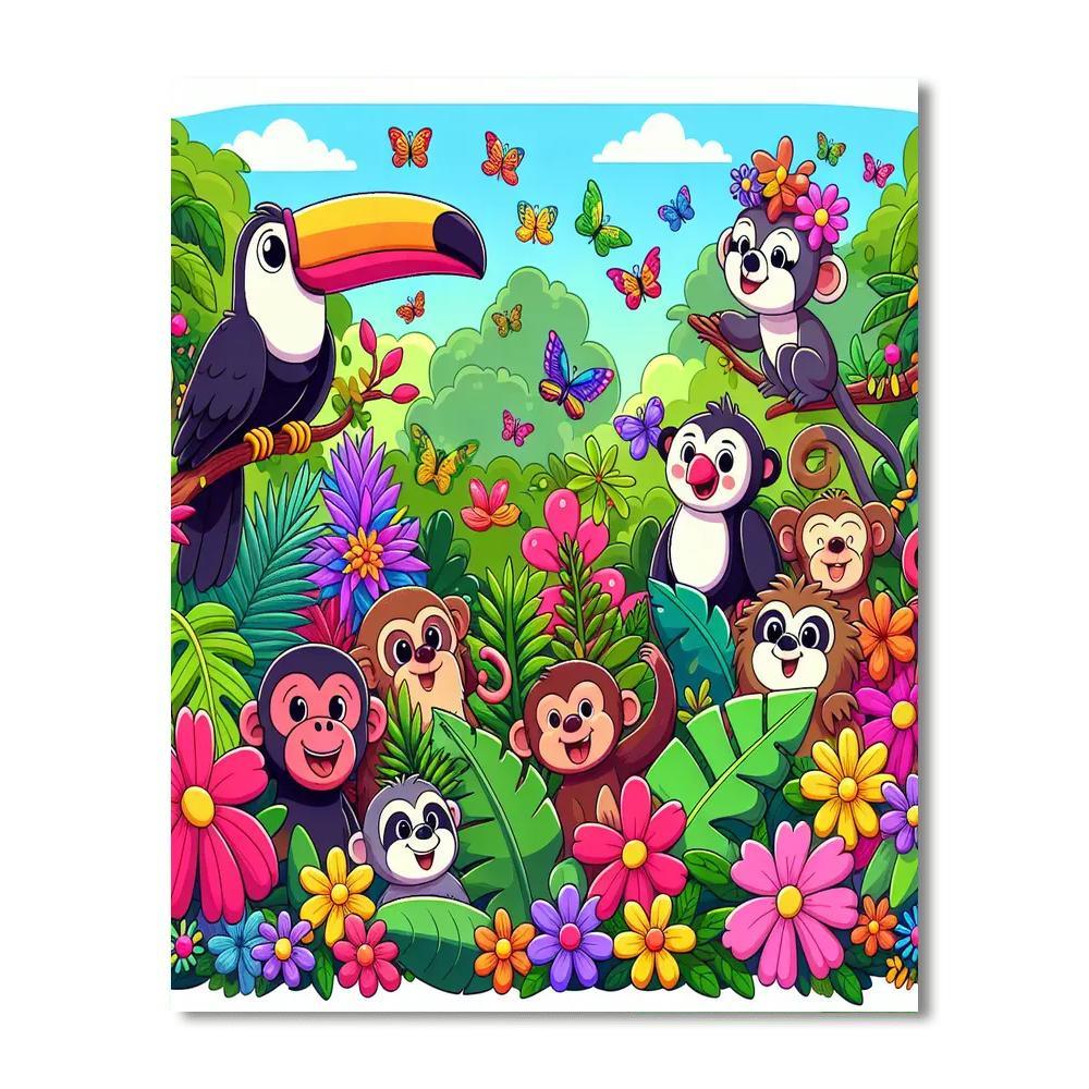 Colorful Rainforest Adventure Number Painting