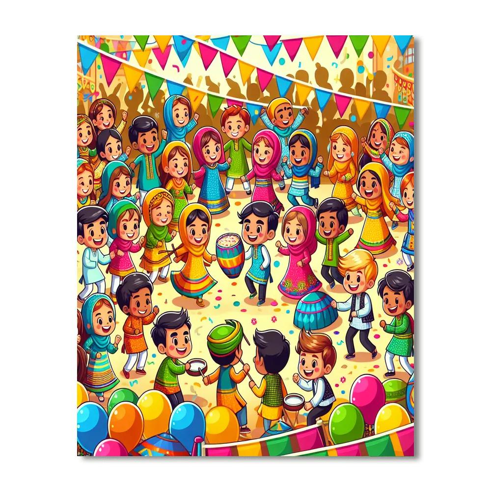 Festival Of Colors And Joy Number Painting