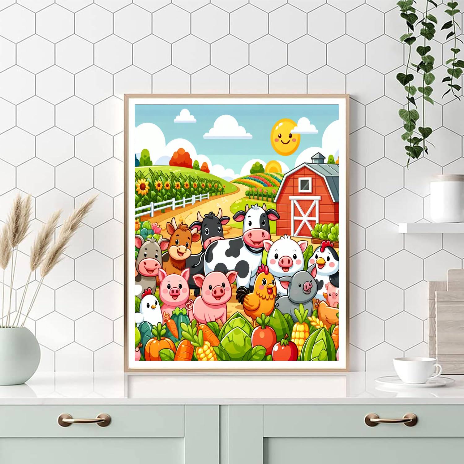 Colorful Farm Numbered Painting Kits