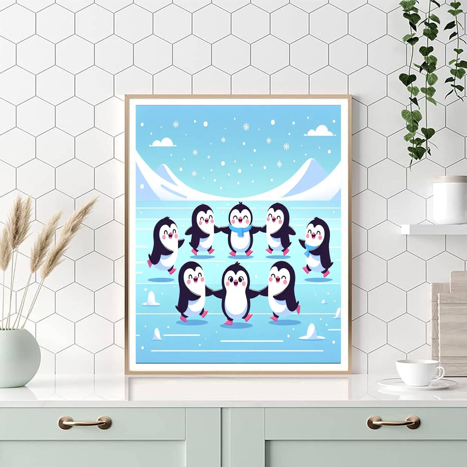 Waltzing Penguins Party Numbered Painting Kits