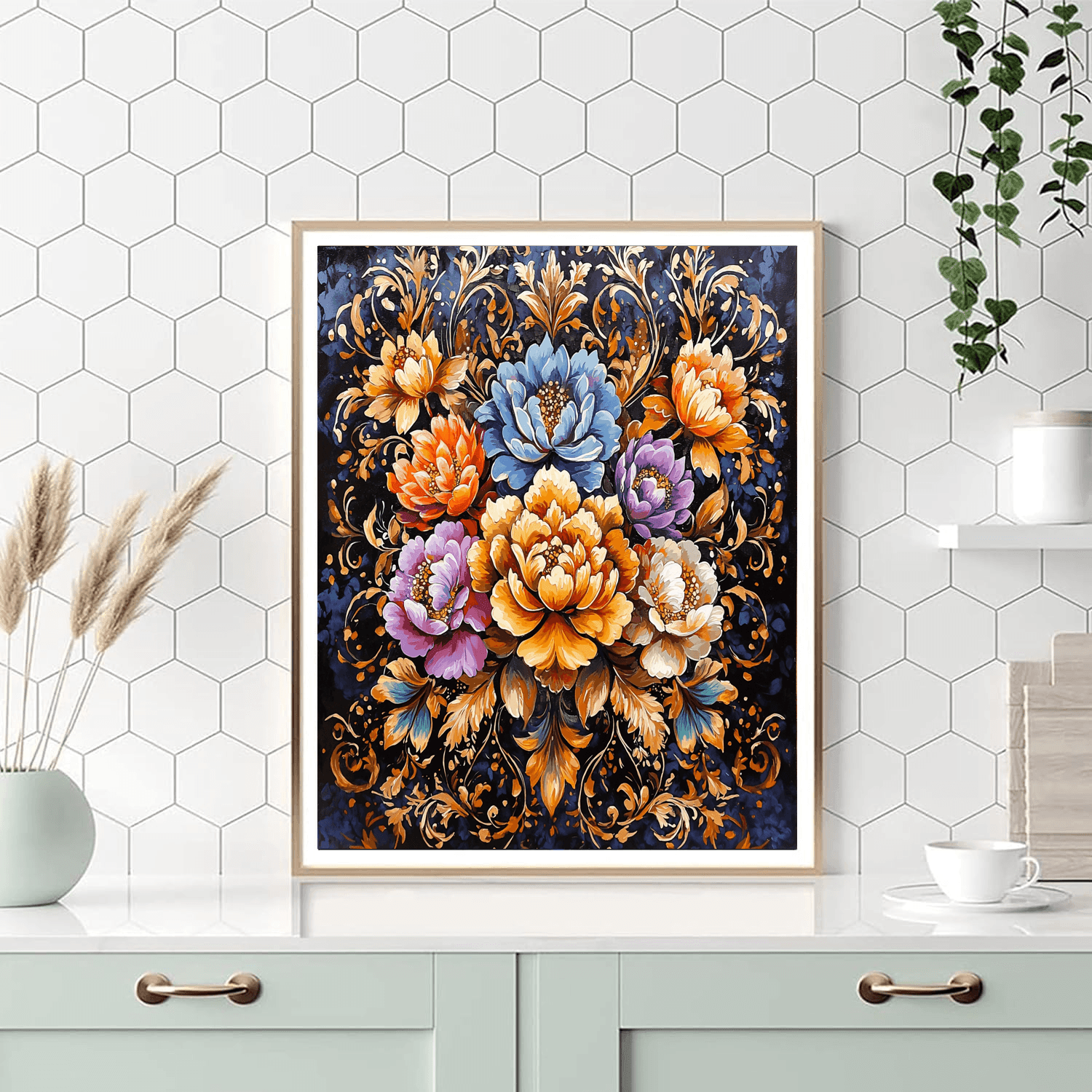 Neo-Baroque Style Inspired Neo-Baroque Floral Cascade  Paint By Numbers Kits