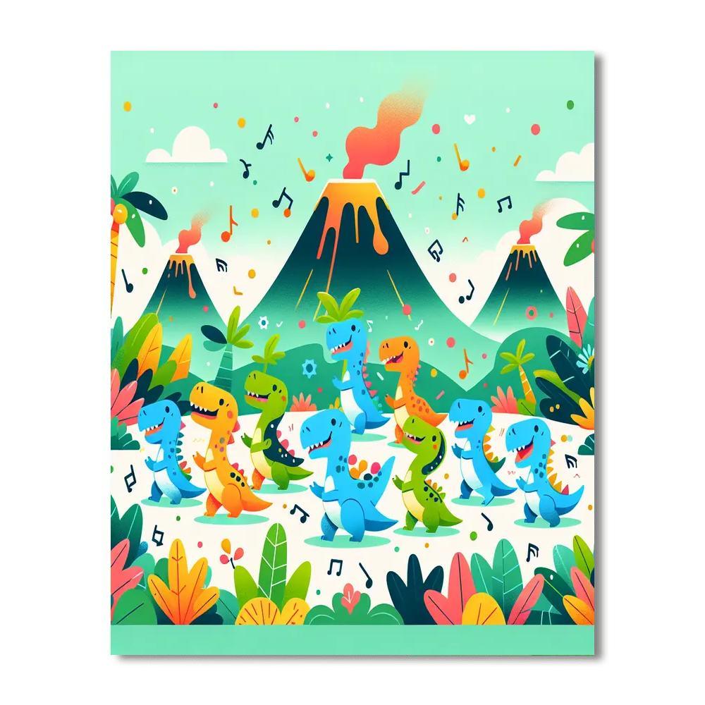 Delightful Dino Dance Party Paint By Numbers Kits