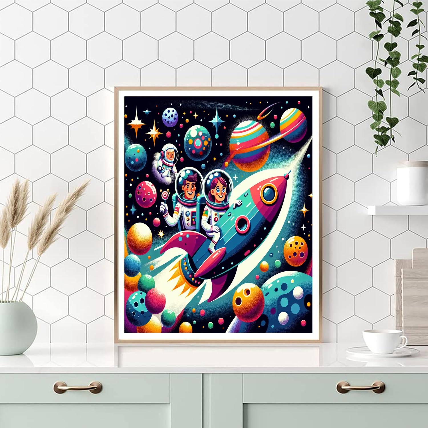 Rocket Rescue Mission Number Painting