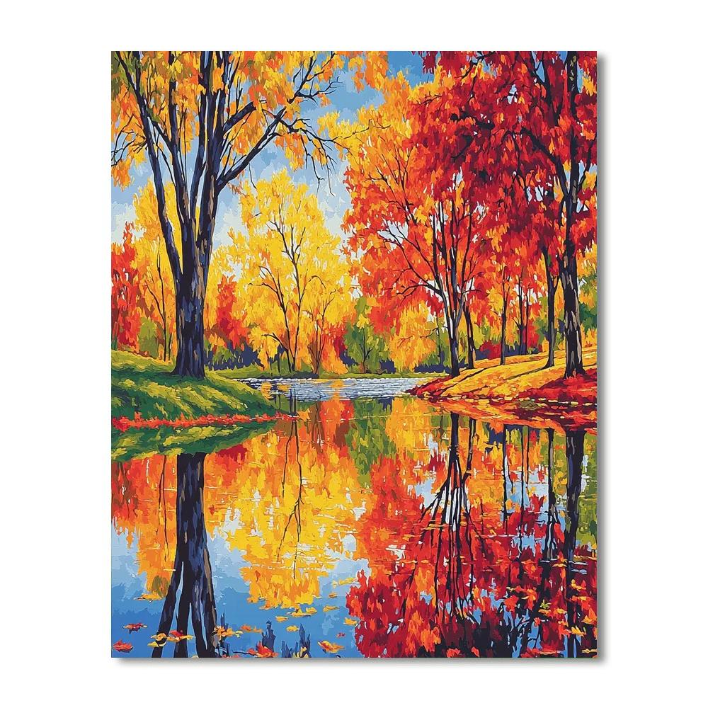 Claude Monet Inspired Captivating Reflections Of Autumn  Paint By Numbers Kits