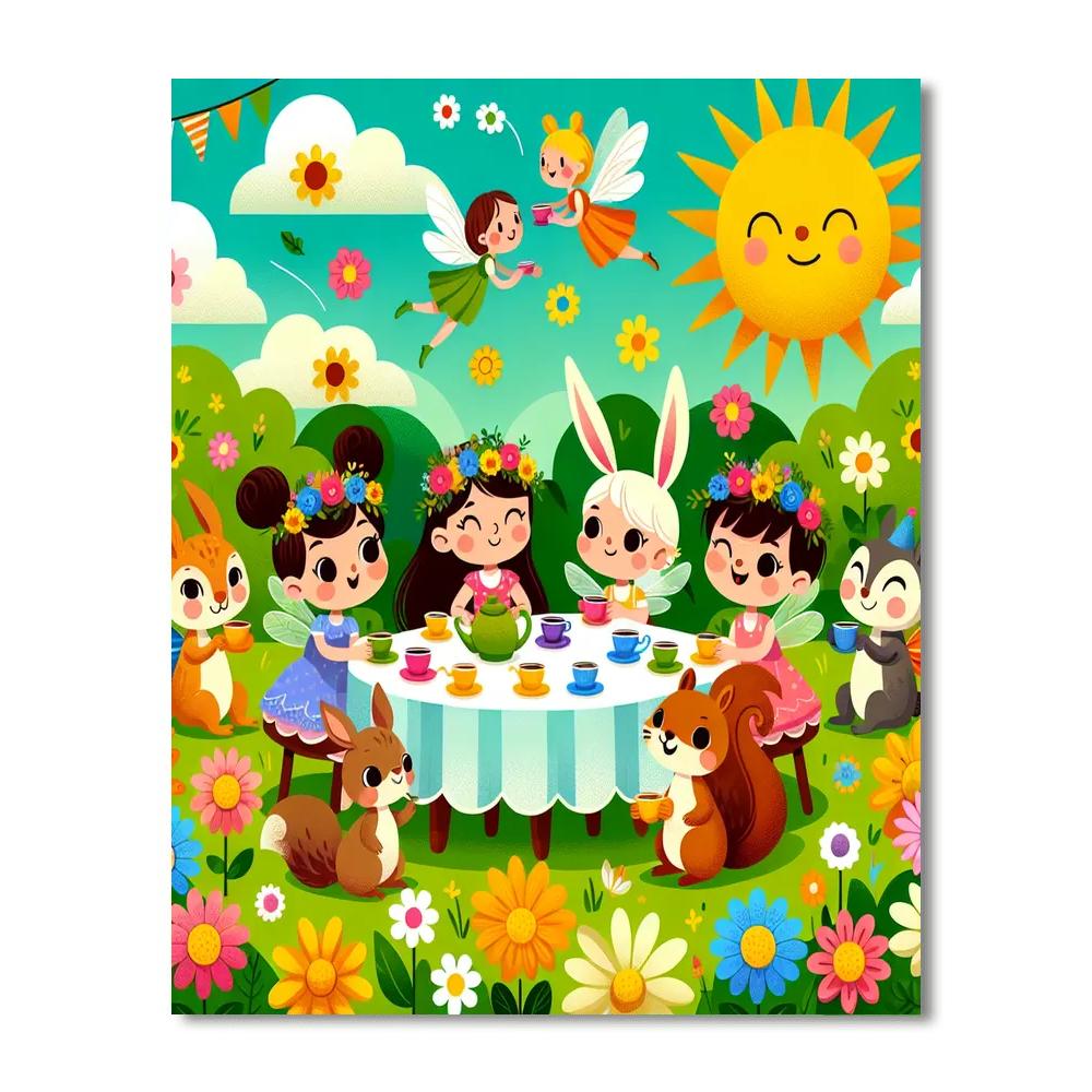 Sunny Meadow Tea Party Paint By Numbers Art