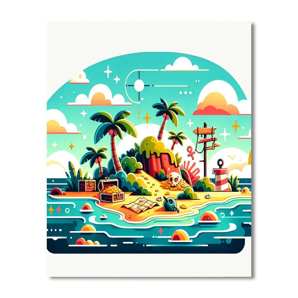 Island Treasure Quest Paint By Numbers Art