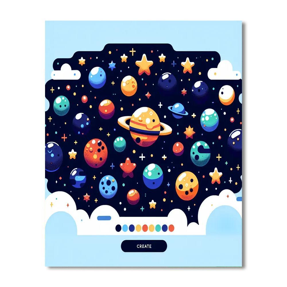 Glorious Galaxy Gathering Number Painting