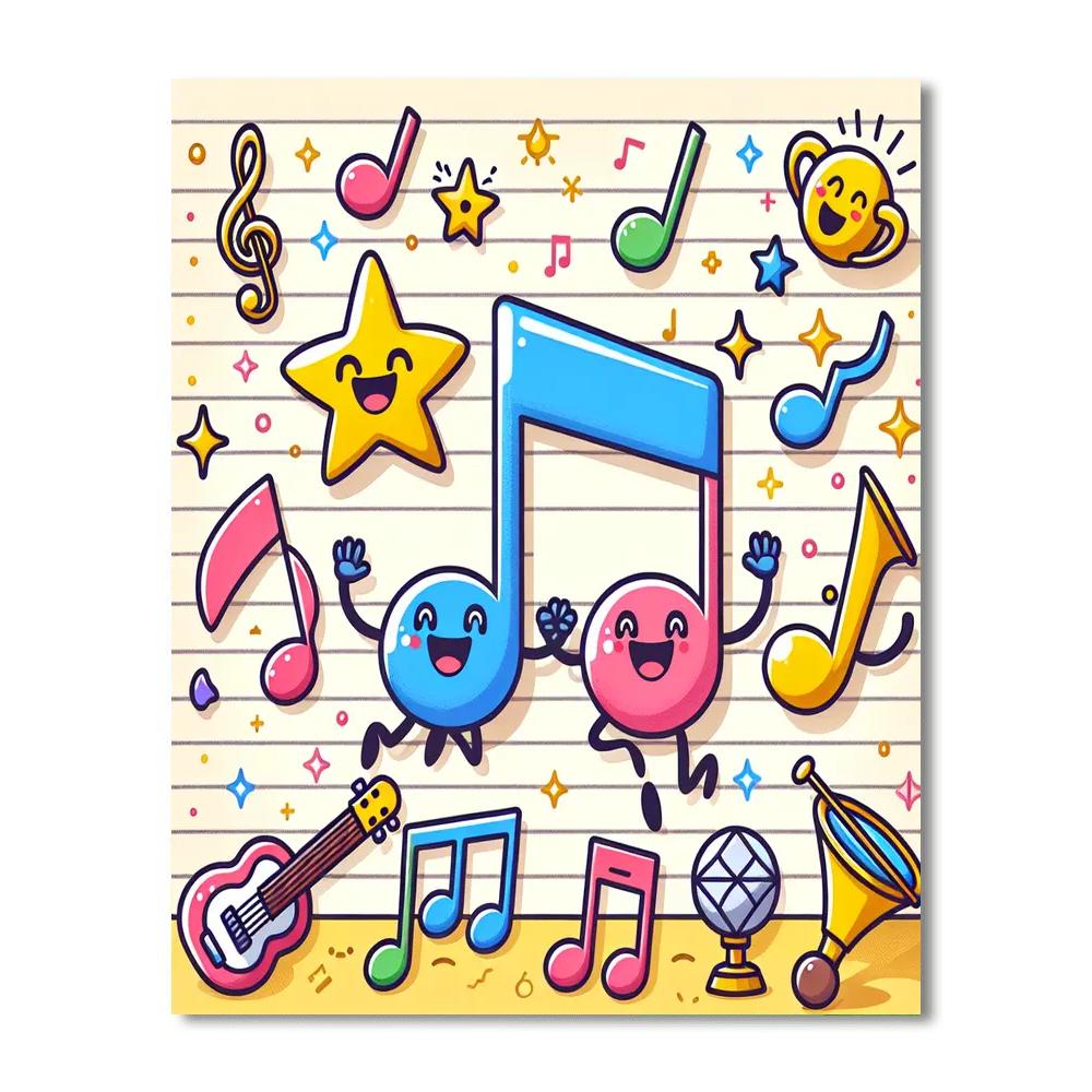 Dancing Musical Notes Numbered Painting Kits