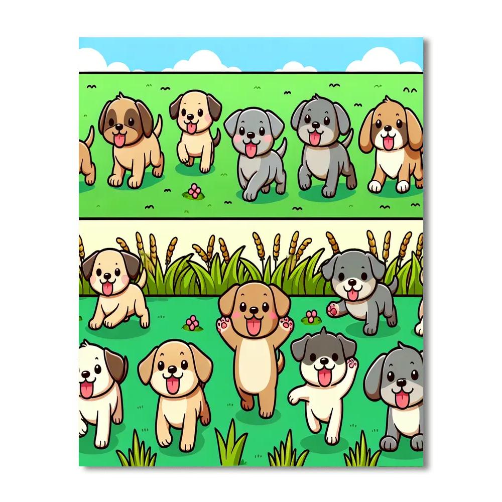 Pawsitive Puppy Parade Painting Number Kit