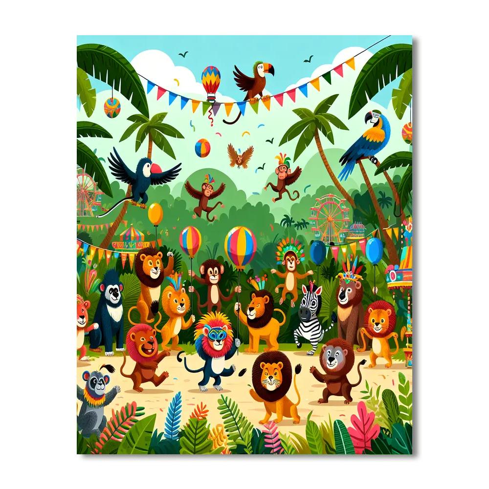 Joyful Jungle Carnival Painting Number Kit