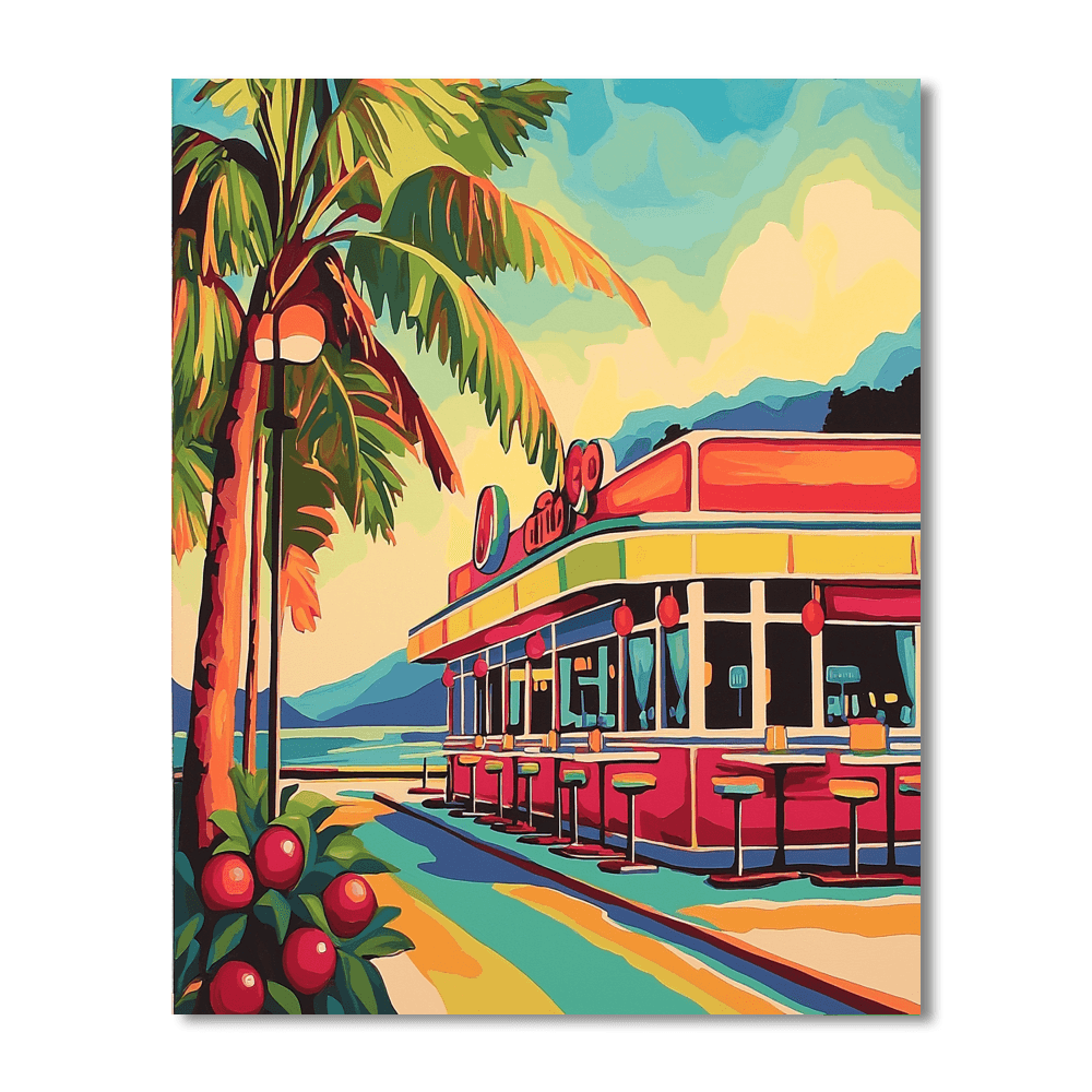 Wayne Thiebaud Inspired Retro Diner Nostalgia  Paint By Color
