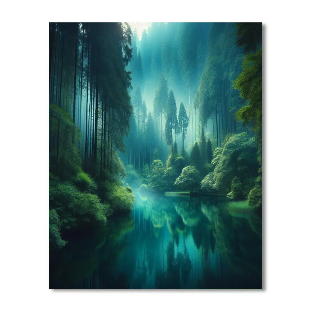 Mystic Forest Lake Paint By Numbers Art