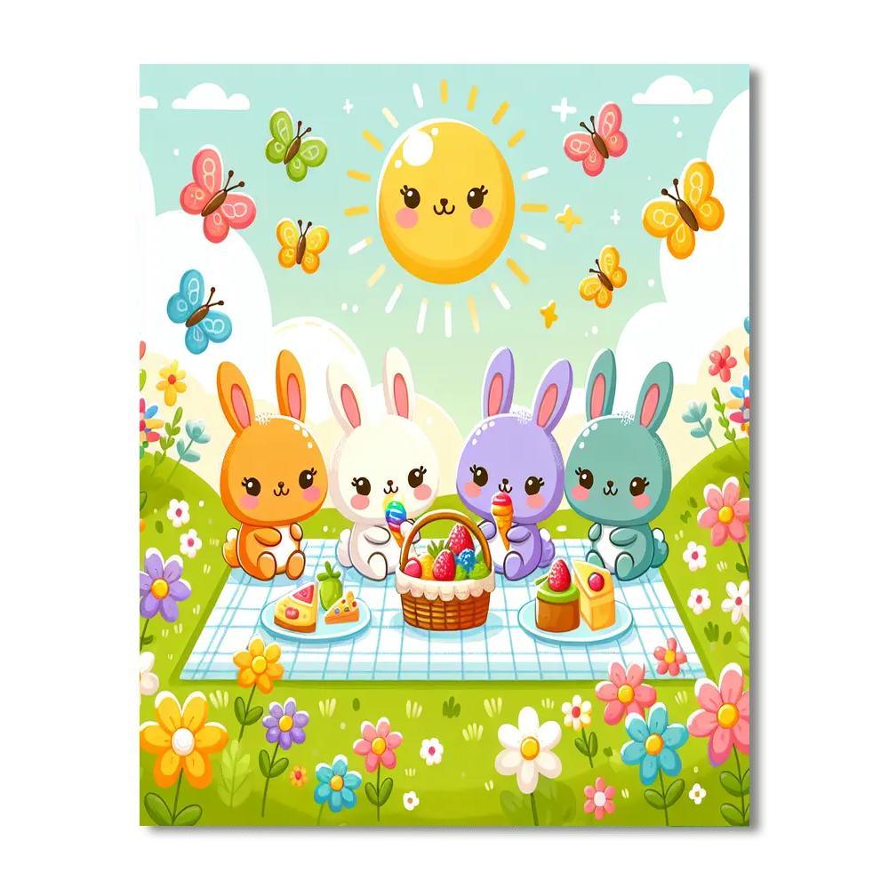 Buzzy Bunny Picnic Painting Number Kit