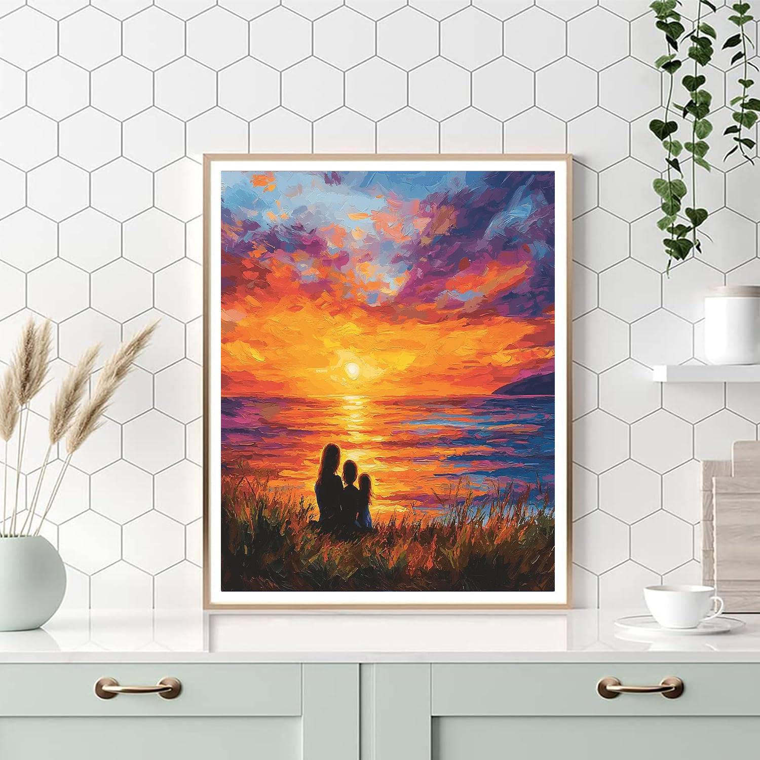 Mommy And Me At Sunset Paint By Numbers Kits