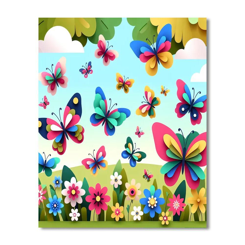 Sunny Butterfly Dance Paint By Number