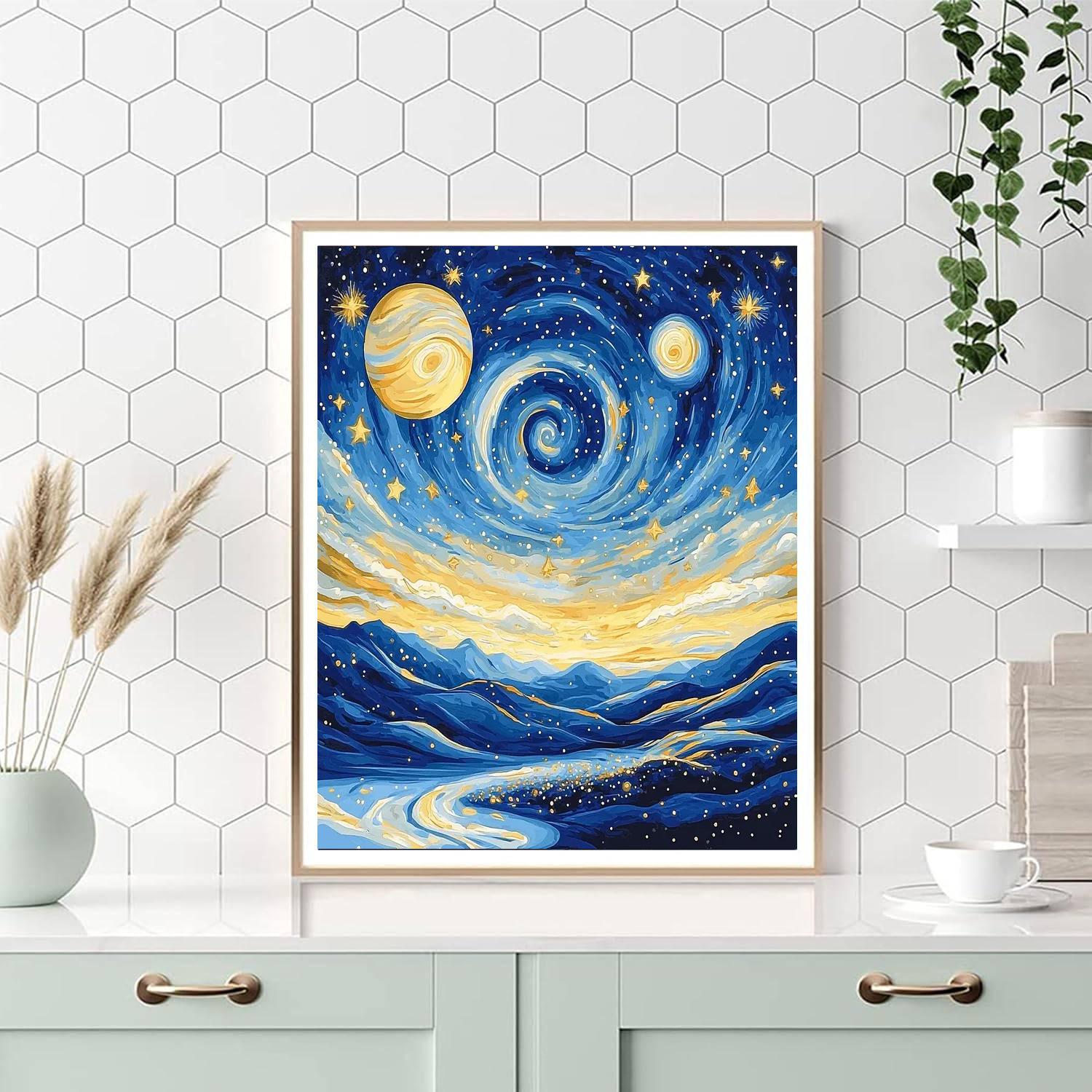 Vincent Van Gogh Inspired Celestial Symphony In Space  Paint By Numbers