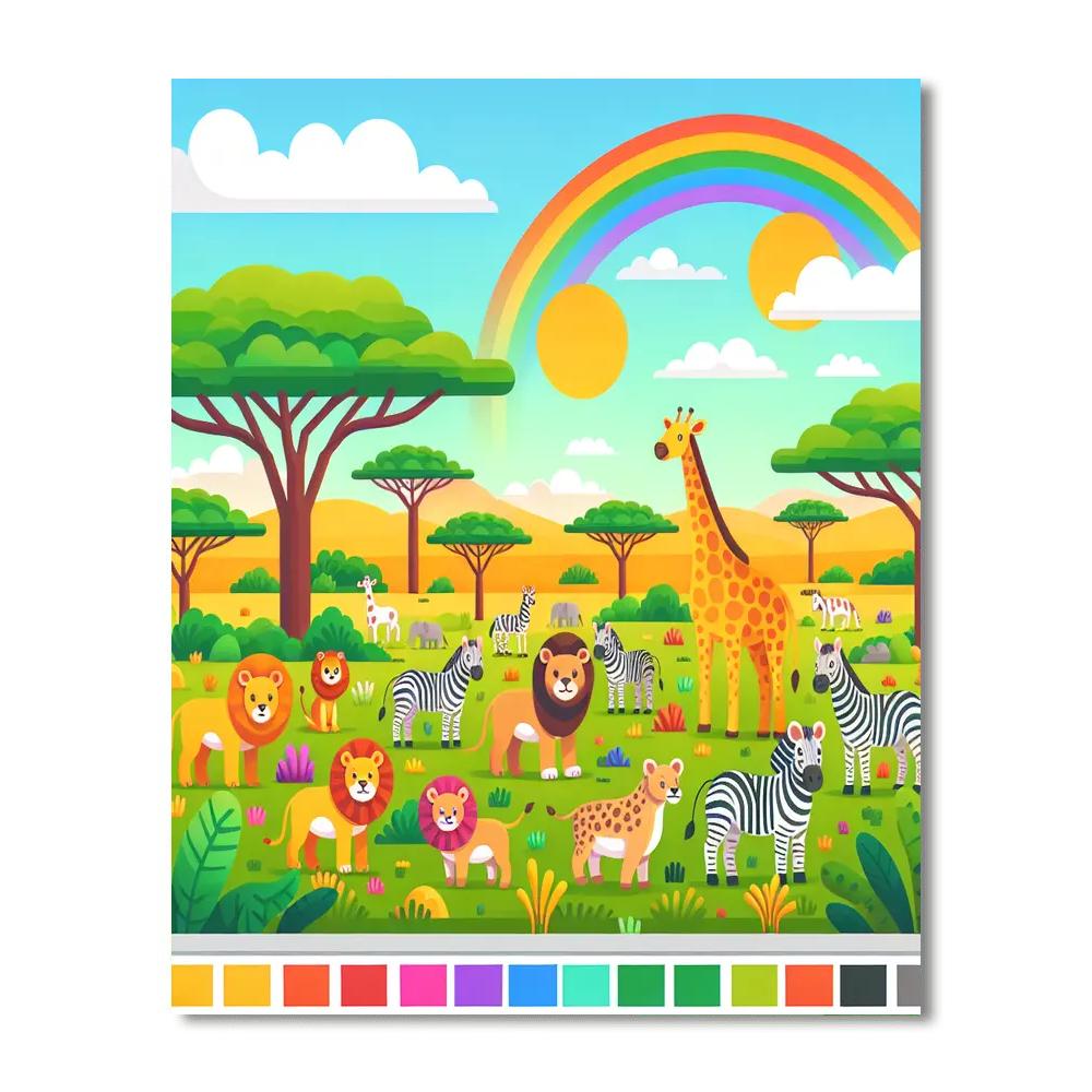 Rainbow Safari Quest Paint By Numbers