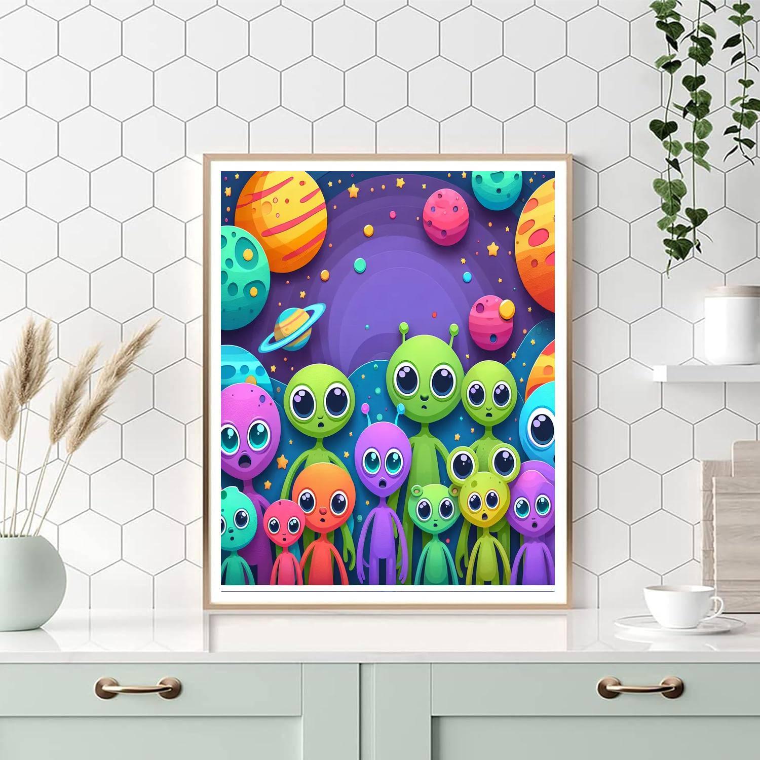 Curious Alien Adventures Paint By Numbers Art