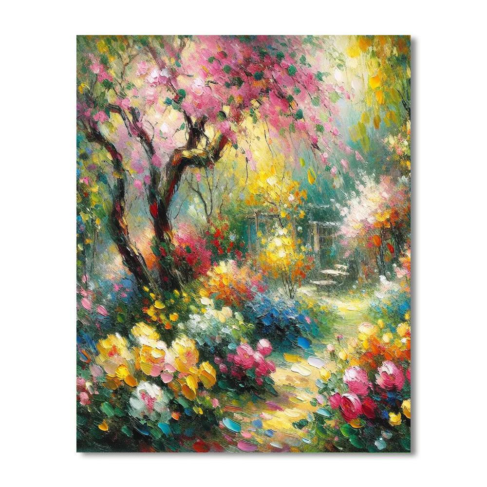 Impressionist Spring Garden Painting Number Kit