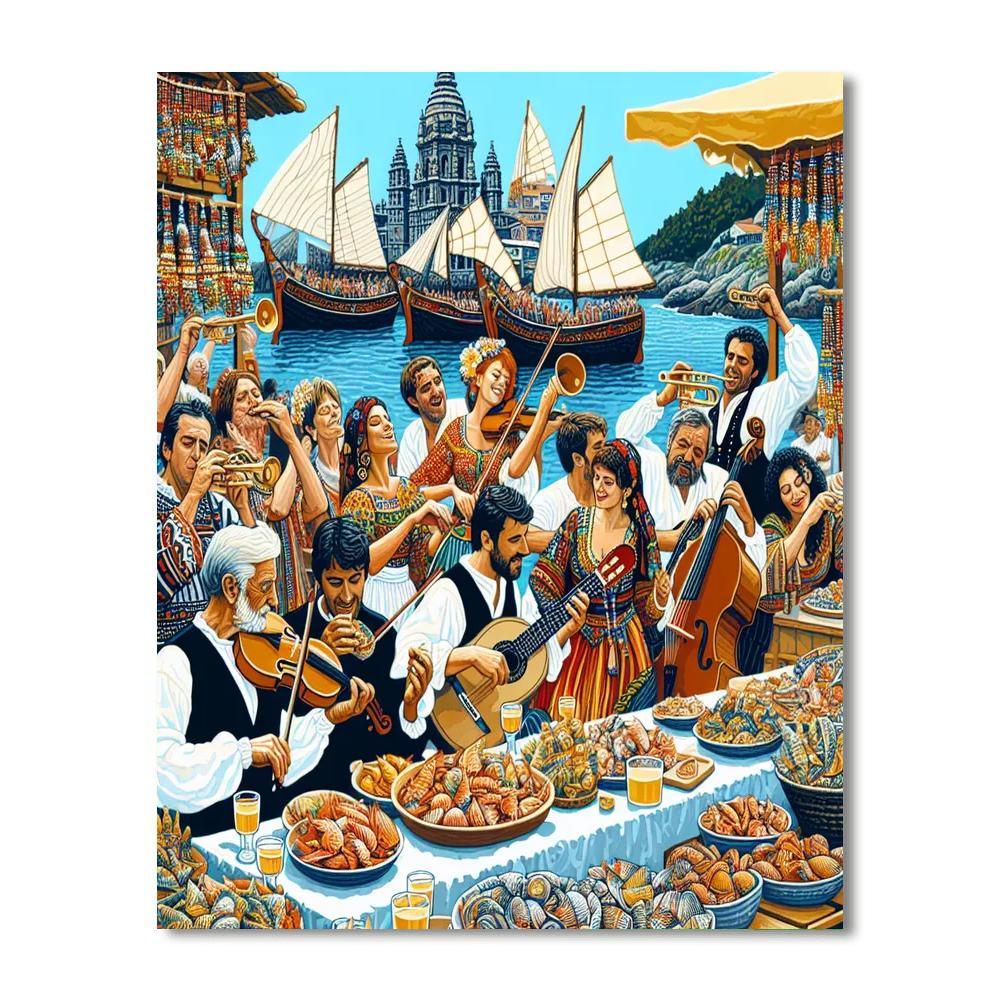 Fiesta Del Marisco - Galicia, Spain Painting Number Kit