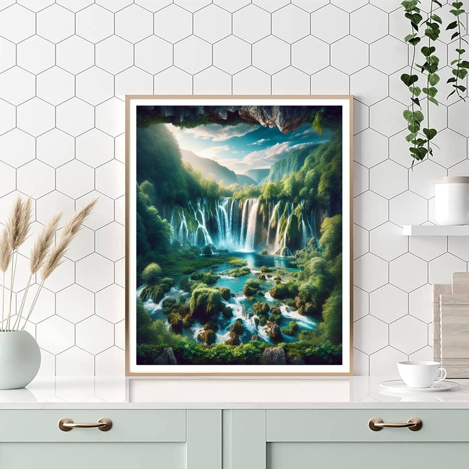 Grand Majestic Waterfall Paint By Color