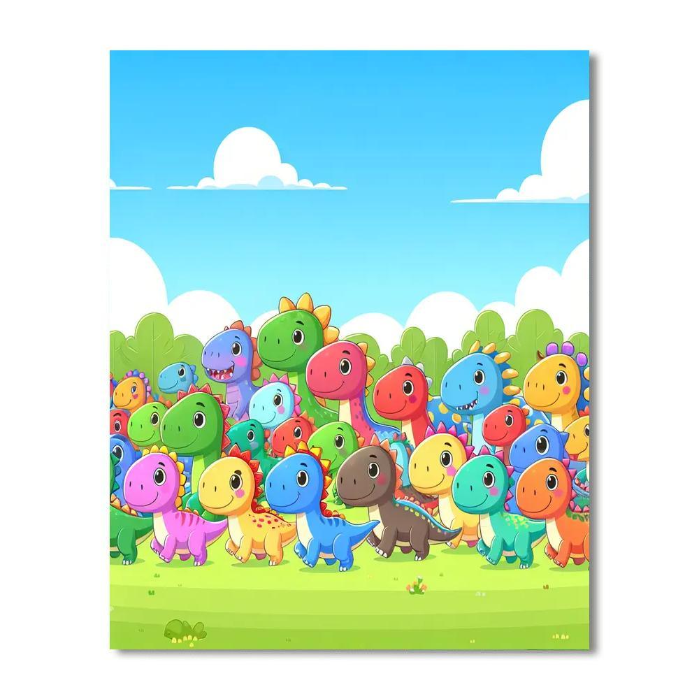 Dinosaurs On Parade Paint By Number