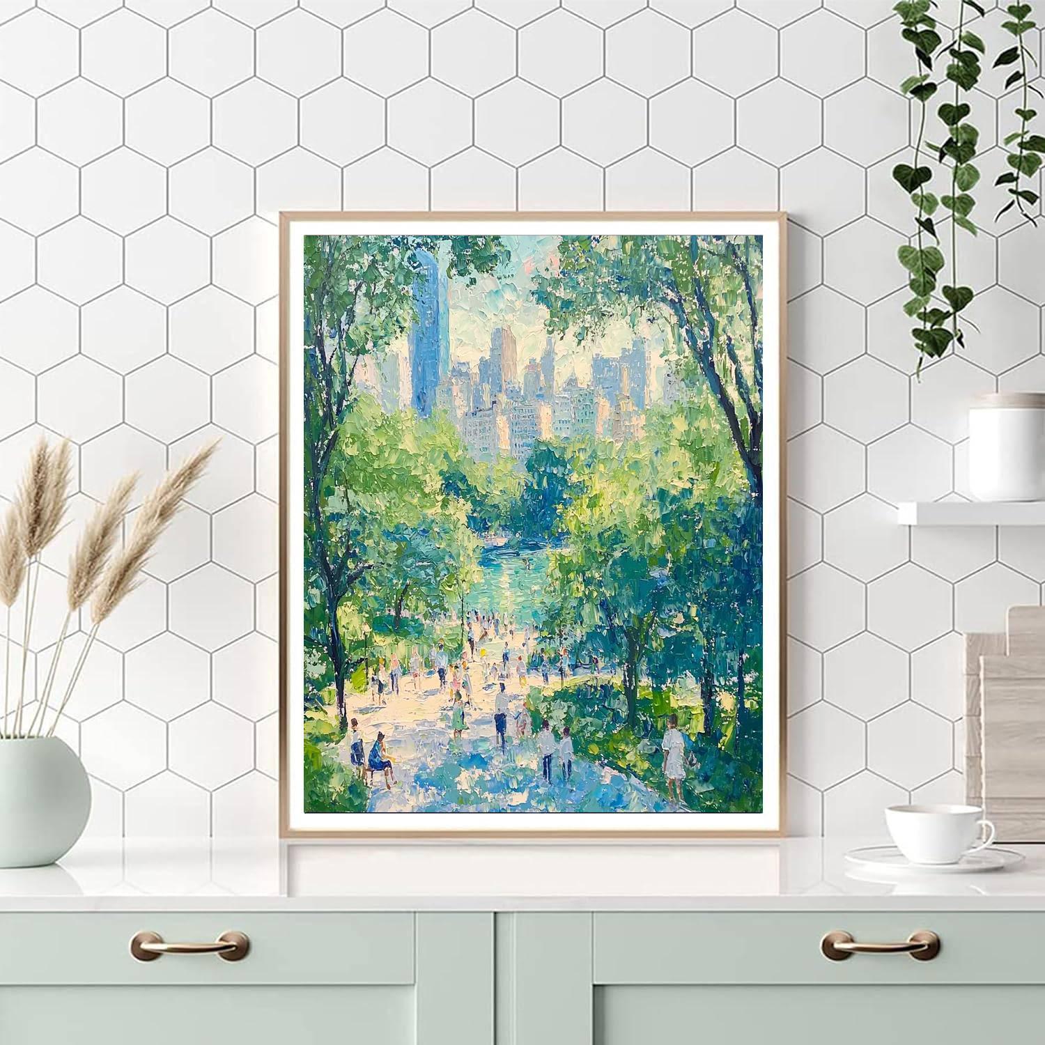 Claude Monet Inspired Impressionist Urban Park  DIY Paint By Numbers