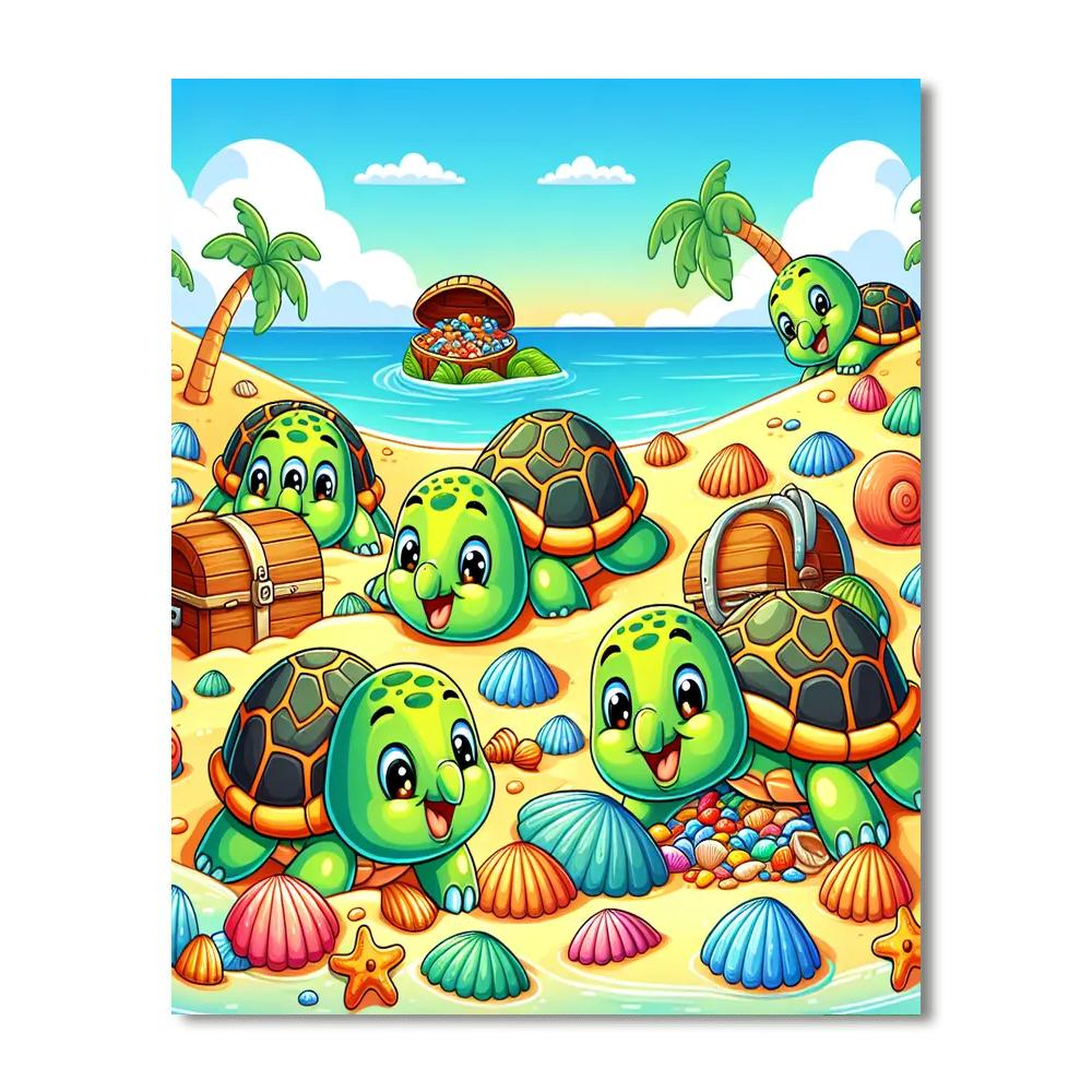 Turtle Treasure Hunt Paint By Numbers