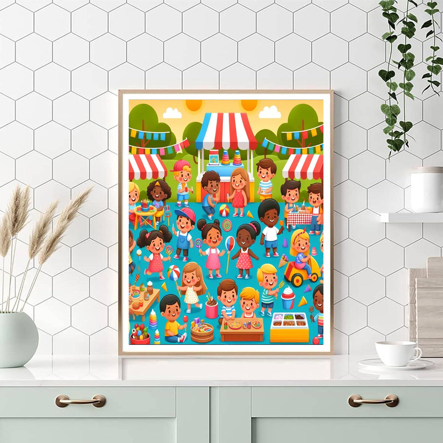 Colorful Friendship Festival Painting Number Kit