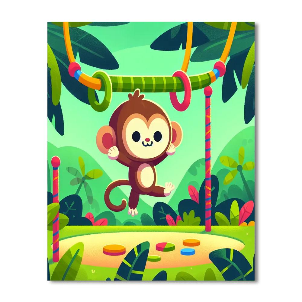Jungle Gymnastics Number Painting