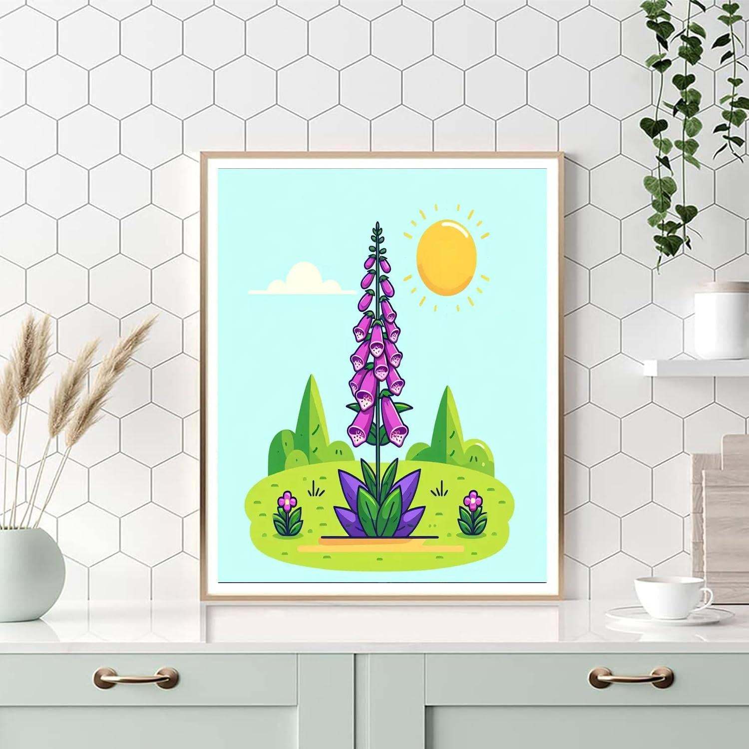 Fantastic Foxglove Number Painting
