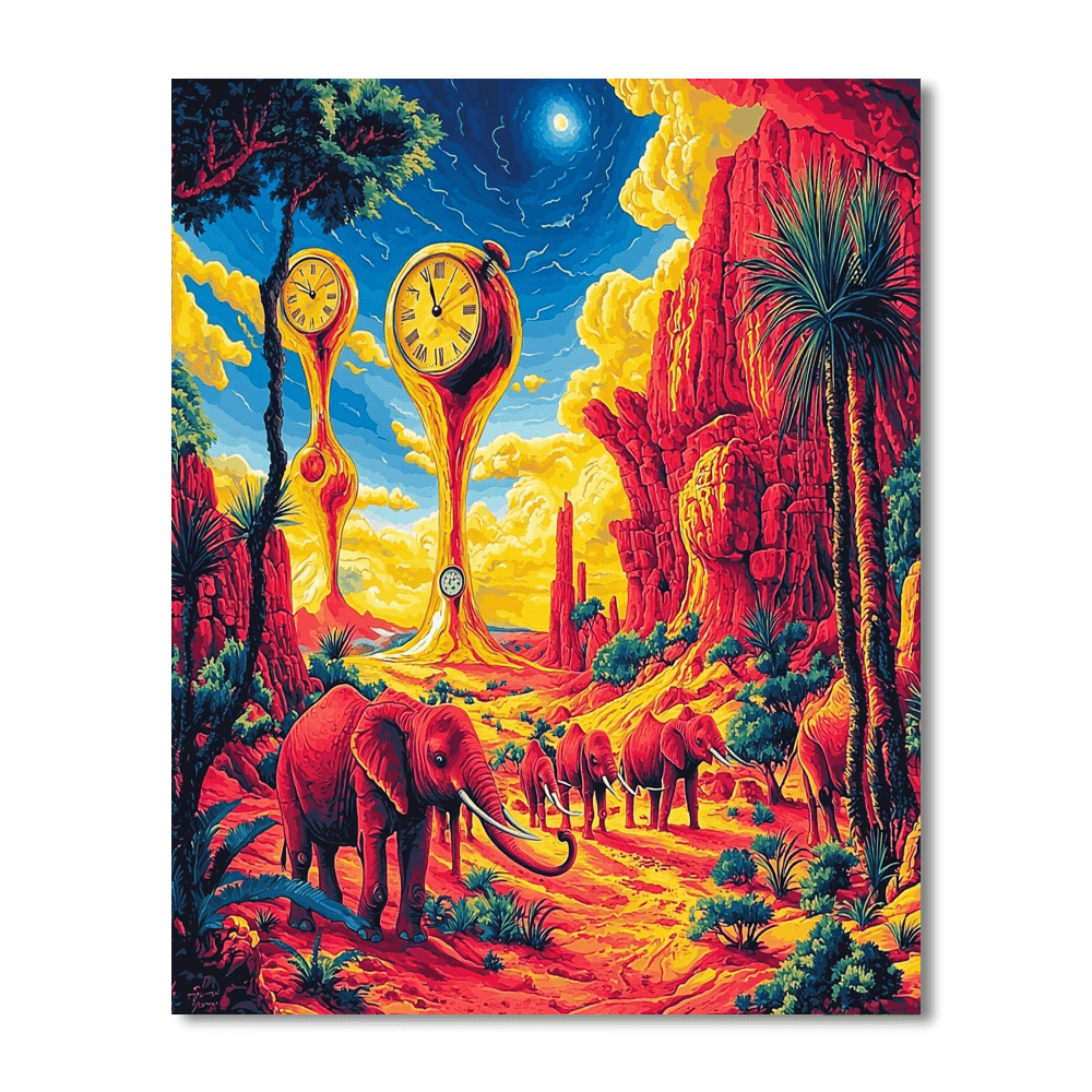 Salvador Dali Inspired Dali's Surreal Safari  Painting By Numbers Kit
