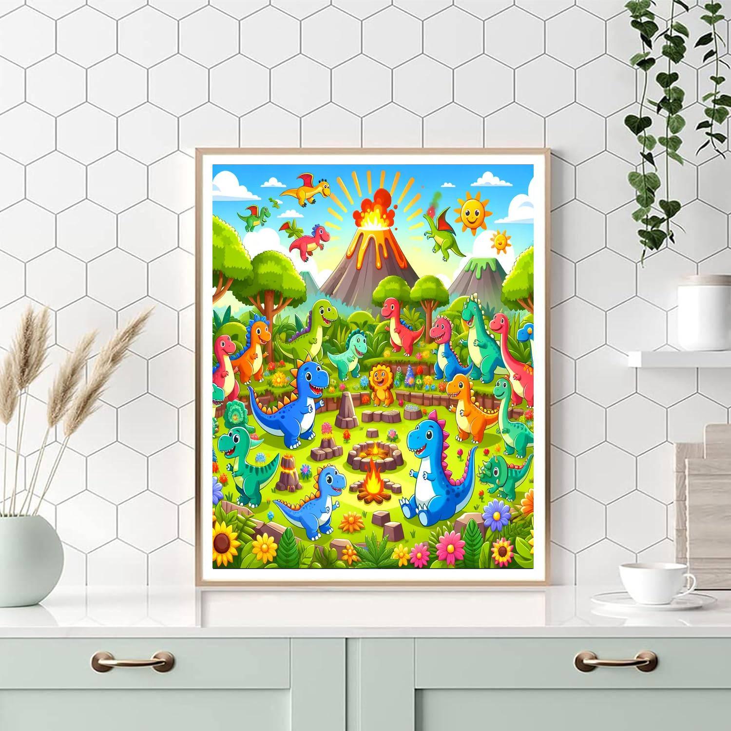 Dino Day Out Painting Number Kit