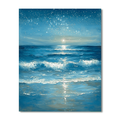 Claude Monet Inspired Starlit Ocean  Paint By Numbers Art